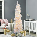 1.8m Candy Floss White Pre-Lit Multicolour Slim Christmas Tree