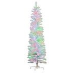1.8m Candy Floss White Pre-Lit Multicolour Slim Christmas Tree