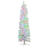 1.8m Candy Floss White Pre-Lit Multicolour Slim Christmas Tree