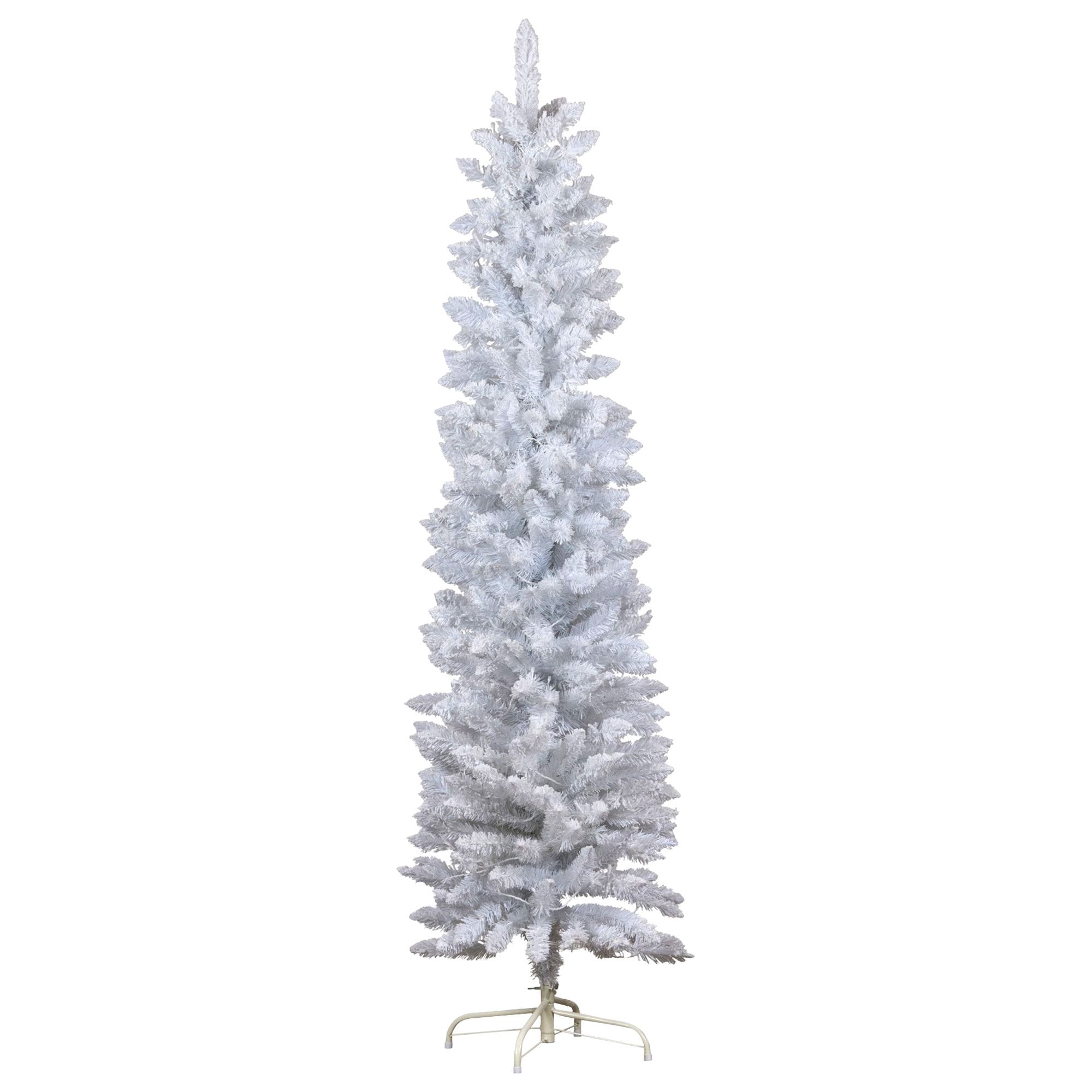 1.8m Candy Floss White Pre-Lit Multicolour Slim Christmas Tree