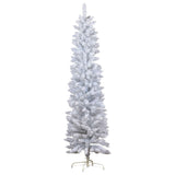 1.8m Candy Floss White Pre-Lit Multicolour Slim Christmas Tree