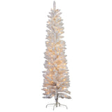 1.8m Candy Floss White Pre-Lit Multicolour Slim Christmas Tree