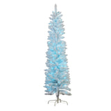 1.8m Candy Floss White Pre-Lit Multicolour Slim Christmas Tree