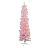 1.8m Candy Floss White Pre-Lit Multicolour Slim Christmas Tree
