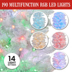 1.8m Candy Floss White Pre-Lit Multicolour Slim Christmas Tree