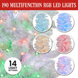 1.8m Candy Floss White Pre-Lit Multicolour Slim Christmas Tree