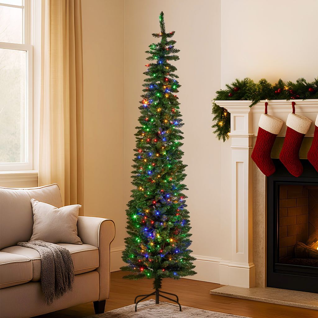 Christabelle 1.8m Christmas Tree Duncan Pine Pencil 6ft Pre Lit LED Lights