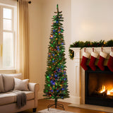 Christabelle 2.3m Christmas Tree Duncan Pine Pencil 7.5ft Pre Lit LED Lights