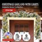 Majestic Snow Prelit Christmas Garland - 274cm