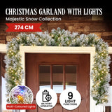 Majestic Snow Prelit Christmas Garland - 274cm