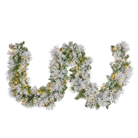 Majestic Snow Prelit Christmas Garland - 274cm