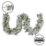 Majestic Snow Prelit Christmas Garland - 274cm