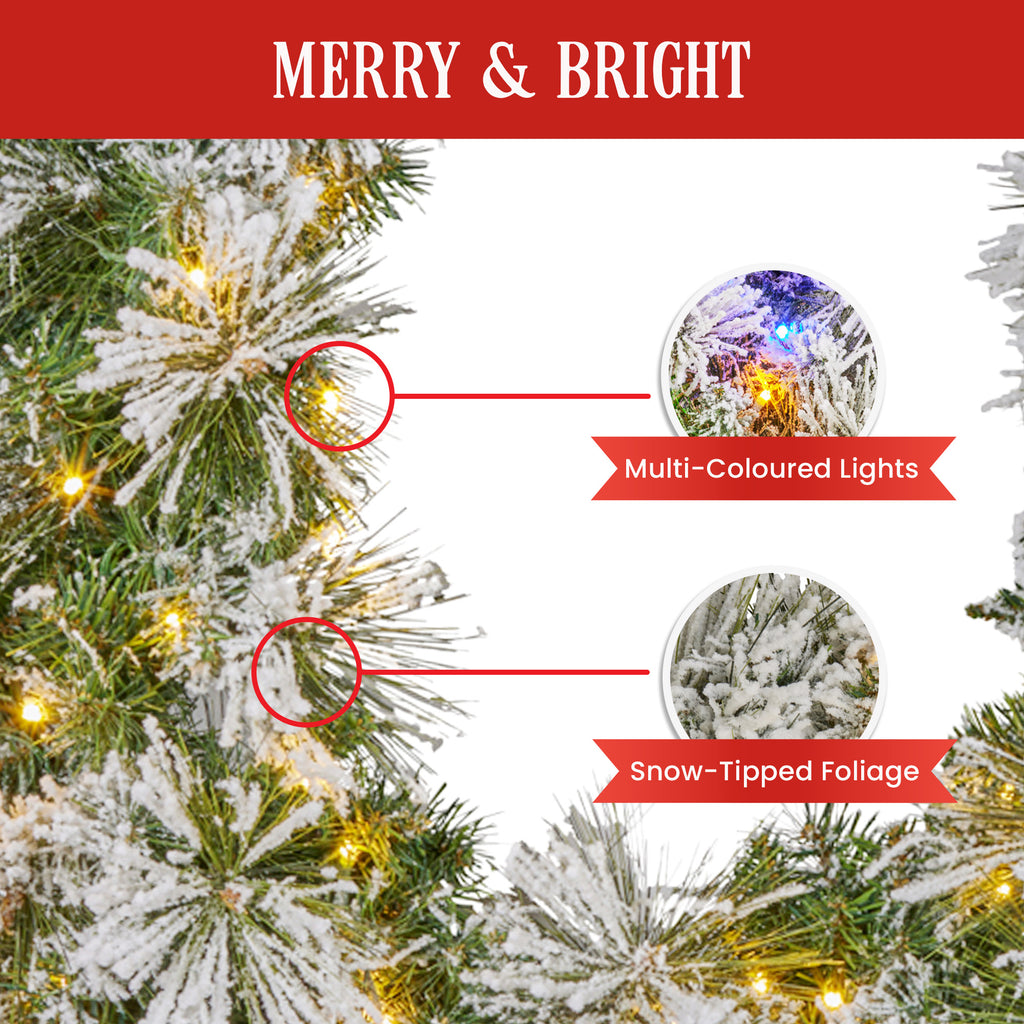 Majestic Snow Prelit Christmas Garland - 274cm