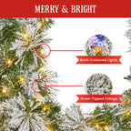Majestic Snow Prelit Christmas Garland - 274cm