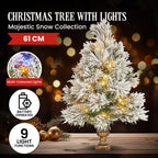 61cm Majestic Snow Prelit Tabletop Christmas Tree