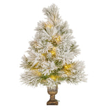 61cm Majestic Snow Prelit Tabletop Christmas Tree