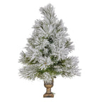 61cm Majestic Snow Prelit Tabletop Christmas Tree