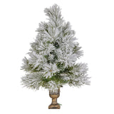 61cm Majestic Snow Prelit Tabletop Christmas Tree