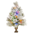 61cm Majestic Snow Prelit Tabletop Christmas Tree