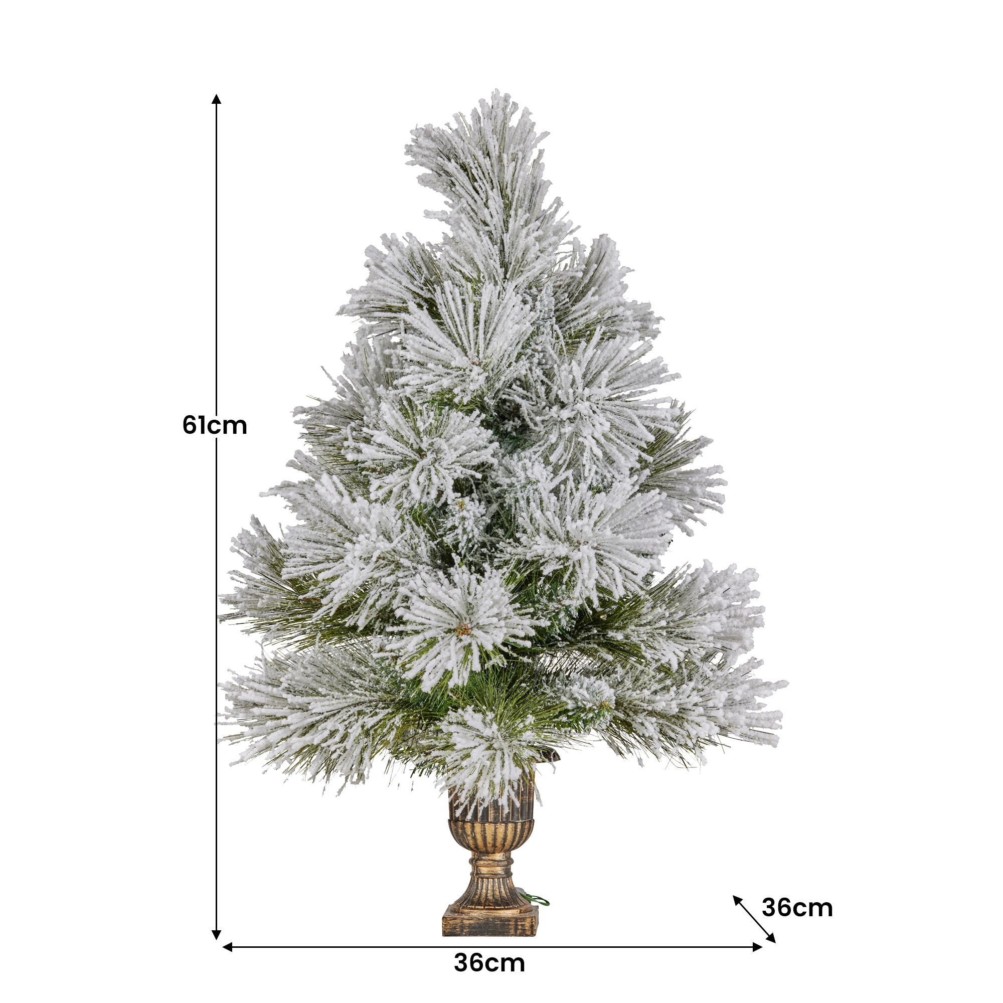 61cm Majestic Snow Prelit Tabletop Christmas Tree