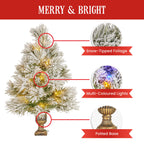61cm Majestic Snow Prelit Tabletop Christmas Tree