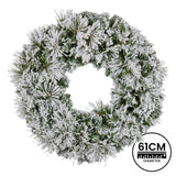 Majestic Snow Christmas Wreath - 61cm