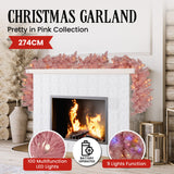 Pretty in Pink Christmas Garland - 274cm