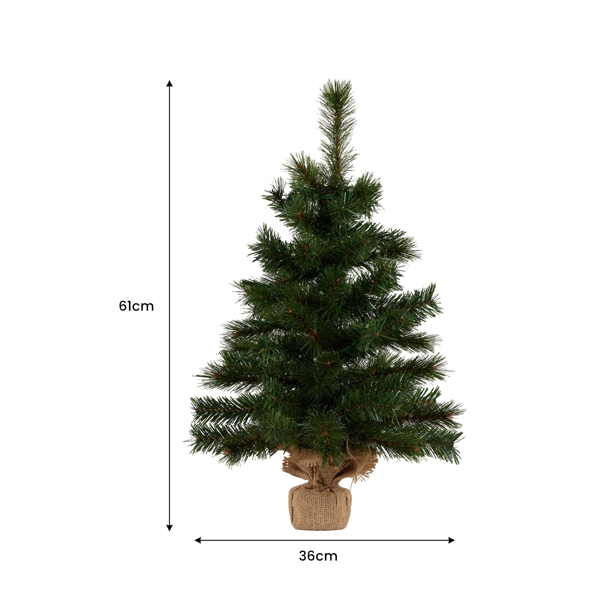 61cm Wintergreen Tabletop Pre-Lit Christmas Tree
