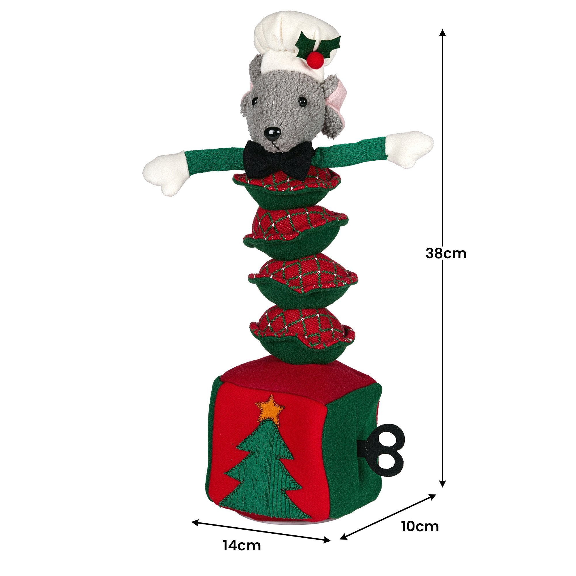 Christabelle 38cm Battery-Operated Christmas Mouse with Animation & Singing