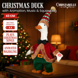 Christabelle 43cm Battery-Operated Christmas Duck with Animation, Tunes