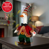 Christabelle 43cm Battery-Operated Christmas Duck with Animation, Tunes