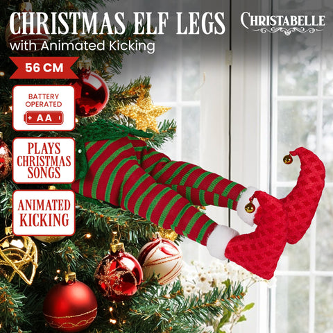 Christabelle 56cm Battery-Operated Kicking Christmas Elf Legs