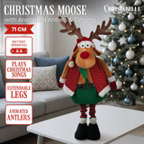 Christabelle 71cm Battery-Operated Christmas Moose with Animation & Music