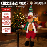 Christabelle 56cm Battery-Operated Christmas Moose with Animation & Music