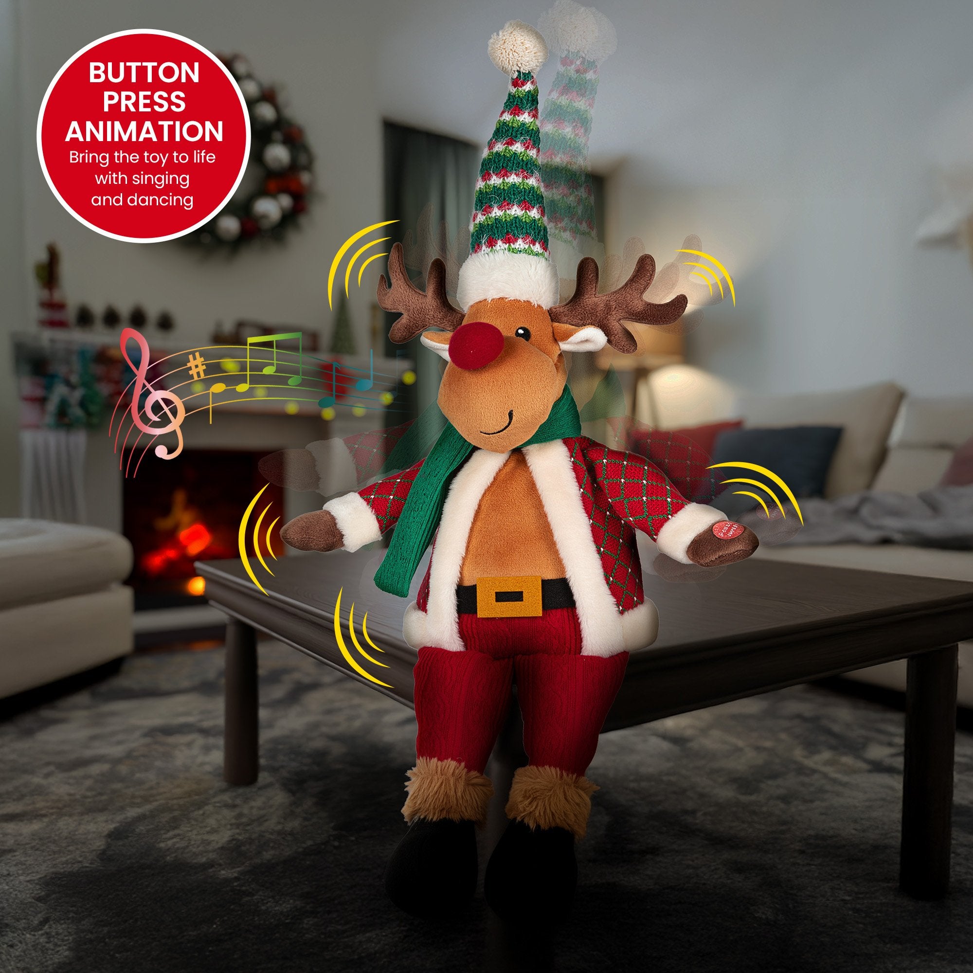 Christabelle 56cm Battery-Operated Christmas Moose with Animation & Music