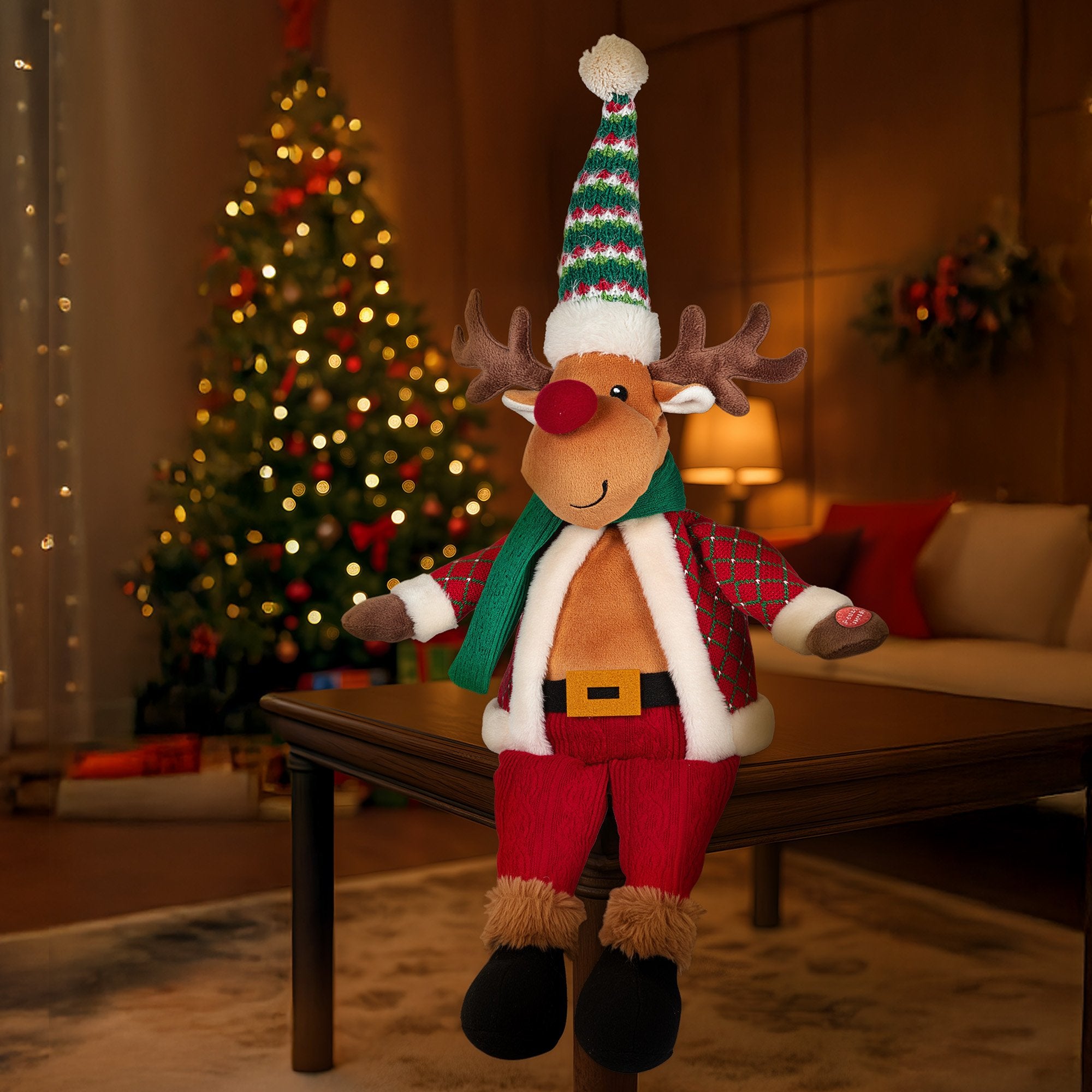 Christabelle 56cm Battery-Operated Christmas Moose with Animation & Music