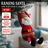 Christabelle 37cm Battery-Operated Hanging Santa with Animation & Music