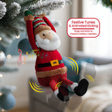 Christabelle 37cm Battery-Operated Hanging Santa with Animation & Music