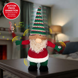 Christabelle 41cm Battery-Operated Christmas Gnome with Animation & Music