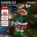 Christabelle 37cm Battery-Operated Hanging Elf with Animation & Music
