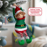 Christabelle 37cm Battery-Operated Hanging Elf with Animation & Music