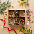 Christabelle Australian Animal Christmas Tree Decorations Set of 6 Hand-Painted Resin Ornaments Gift Box