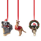 Christabelle Australian Animal Christmas Tree Decorations Set of 6 Hand-Painted Resin Ornaments Gift Box