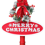 Christmas Lamp Post with Snow, Lights & Music- Red with Santa 180cm