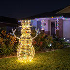 Christabelle 1.2m Christmas Snowman Indoor Outdoor Display Decoration LED Lights Front Yard Lawn Statue Ornament