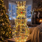 Christabelle 1.2m Christmas Snowman Indoor Outdoor Display Decoration LED Lights Front Yard Lawn Statue Ornament