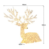 Reindeer Christmas Display with Lights - 129cm