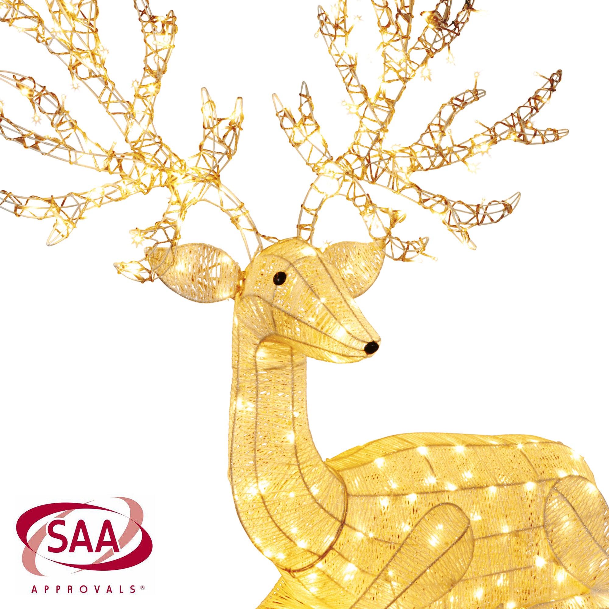 Reindeer Christmas Display with Lights - 129cm