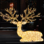 Reindeer Christmas Display with Lights - 129cm