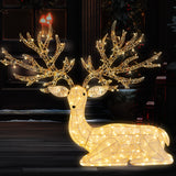 Reindeer Christmas Display with Lights - 129cm